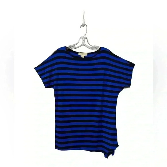 Michael Kors, Vibrant Blue Striped Casual Top, Small - Picture 2 of 7